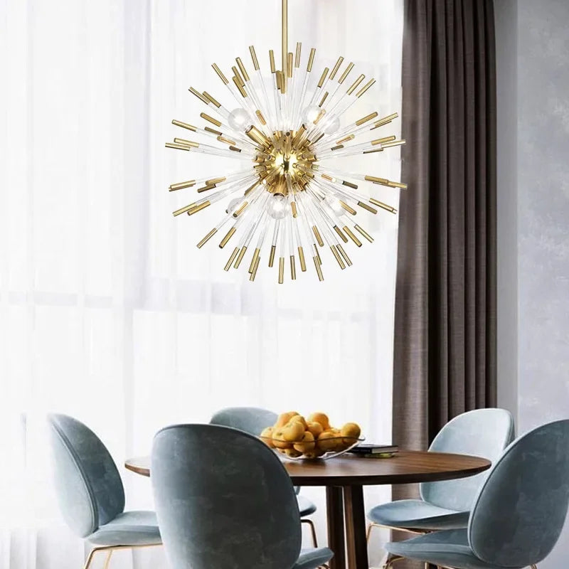 Axyaa Dandelion Decoration Golden Ball Chandelier - Nordic Postmodern Style