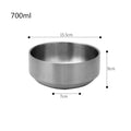 Axyaa Stainless Steel Ramen Bowl Double Layer Fruit Salad Soup Bowls Gold Silver