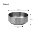Axyaa Stainless Steel Ramen Bowl Double Layer Fruit Salad Soup Bowls Gold Silver