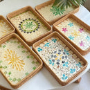 Axya Handmade Rattan Shell Storage Tray Home Living Room Light Luxury Fruit Plate