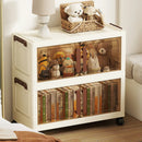 Axyaa 23.6" Double-Door Foldable Storage Box, Heavy-Duty Rolling Cabinet for Various Items