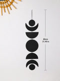 Moon Phase Wall Hanging Boho Decor for Living Room - Axyaa Craft Ornament