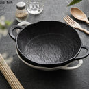 Axyaa Stone Ceramic Double Ear Soup Bowl - Restaurant Tableware
