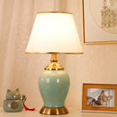 Axyaa Simple Modern New Chinese Ceramic Table Lamp for Bedroom and Living Room