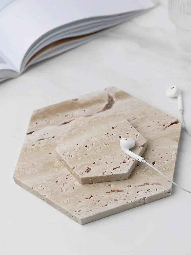 Axya Wabi Sabi Stone Coasters for Table, Photography Props, Home Decor