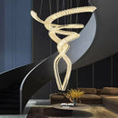 Axyaa Crystal Chandelier Stair Pendant Lamp Living Room Interior Lighting
