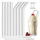 Axyaa Wide Glass Straw Set with Brush - 12mm High Borosilicate Bubble Tea Straw