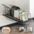 Axyaa Sliding Pot Lid Holder Rack Adjustable Under Cabinet Organizer Shelf