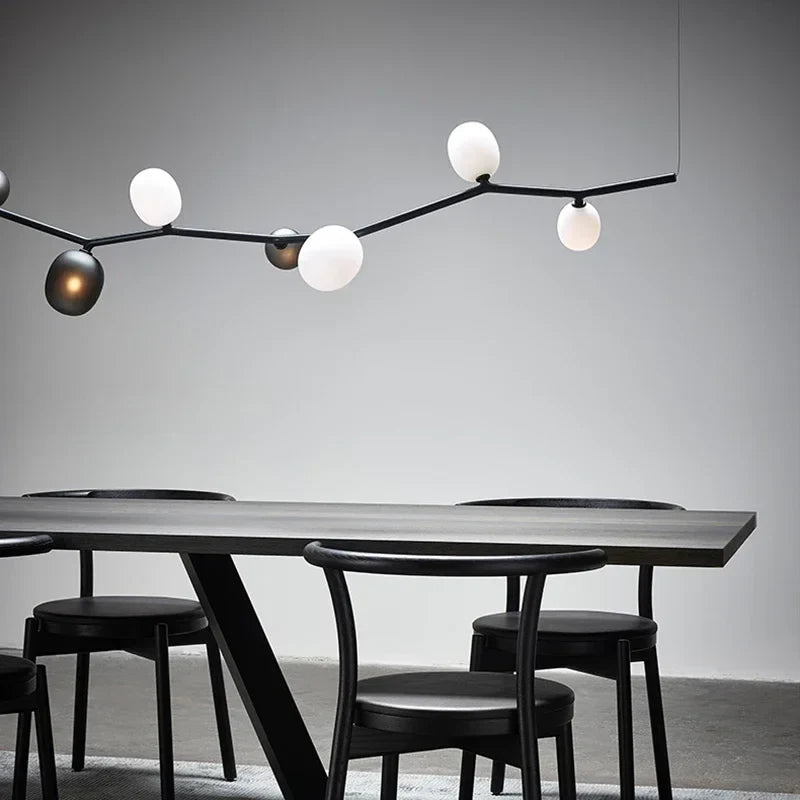 Axyaa Branch Glass Chandelier: Highend Nordic LED Pendant Lamp for Home Decor