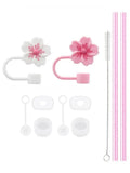 Axyaa Stanley Cup Silicone Accessories Set with Spill-Proof Stopper, Reusable Straw, and Cleaning Brush