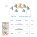 Axyaa Nordic Macaron Wooden Ceiling Light with E27 Bulbs, 3/6 Heads for Interior Lighting