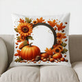 Axyaa Halloween Witch Hat & Pumpkin Decor Pillow Cover for Sofa, Bedroom, Car