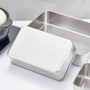 Axyaa Square Stainless Steel Food Storage Pan with Lid - Large Lunch Box Container