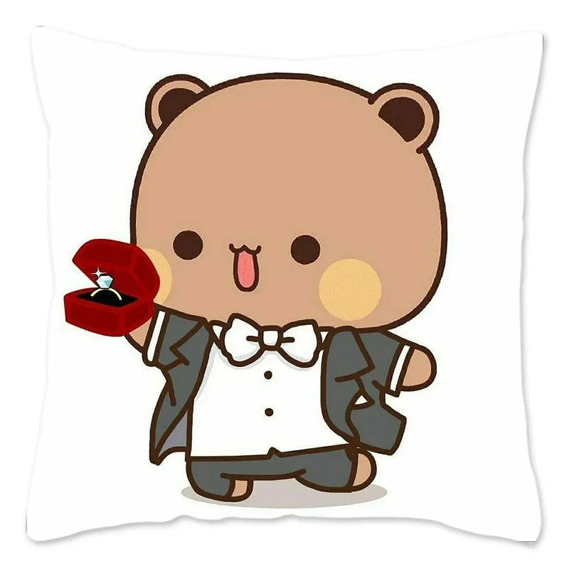 Cute Panda Bears Printed Pillow Case for Sofa Decoration by Axyaa