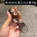 Axyaa Cute Bear Rabbit Cat Stainless Steel Fruit Fork Dessert Spoon