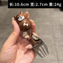 Axyaa Cute Bear Rabbit Cat Stainless Steel Fruit Fork Dessert Spoon