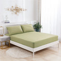Axyaa Soft Fitted Sheet Set, Solid Color, Single Double Bed Sheet & Pillowcases