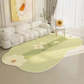 Axyaa Irregular Shape Fluffy Flower Carpet Soft Plush Rug for Living Room and Bedroom