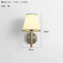 Axyaa White Cloth Lampshade LED Wall Sconce, Elegant Dining Room Lighting Fixtures