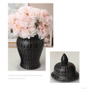 Axyaa Ceramic Tea Sealed Jar with Lid and Black Circular Ring