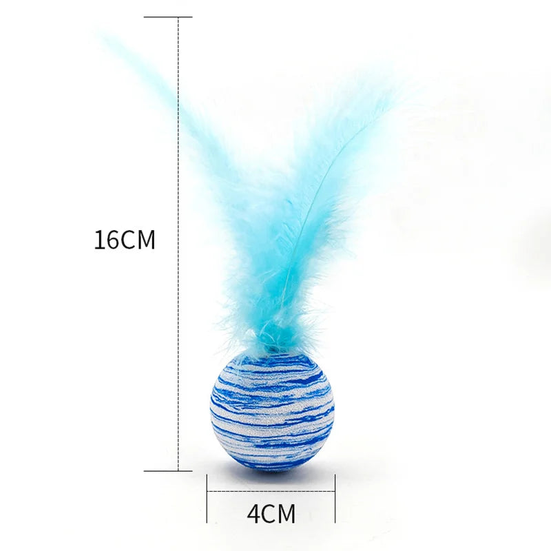 Axyaa Cat Feather Ball Toy Set for Interactive Training and Play