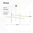 Axyaa Gold Black Linear LED Chandelier for Hotel Dinning Room
