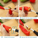 Axyaa Pepper Corer Tool with Serrated Edge Cutter Knife Kitchen Utensil