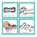 Axyaa Dog Bone Biscuit Mold Set - 3-piece Stainless Steel Baking Tools