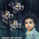 Axyaa Glass Bubble LED Chandelier - Modern Light Fixture for Various Spaces
