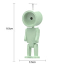 Axyaa Mini Square Robot Night Light LED Book Lamp Wooden Decor