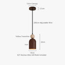 Axyaa Modern Iron LED Pendant Light in Yellow Travertine Stone