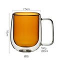 Axyaa Double-Layer Glass Mug with Handle, Heat-Resistant, Kawaii Design