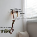 Axyaa Modern Nordic Glass & Wood Wall Lights with Pull Chain Rotation