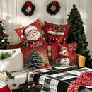 Christmas Pillowcase Santa Claus Snowman Tree Cover by Axyaa Home - Festive Sofa Cushion