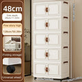 Axyaa Foldable Storage Cabinet, 3-6 Tier, Rolling Wheels, Bathroom/Bedroom/Living Room Organization
