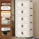 Axyaa Foldable Storage Cabinet, 3-6 Tier, Rolling Wheels, Bathroom/Bedroom/Living Room Organization