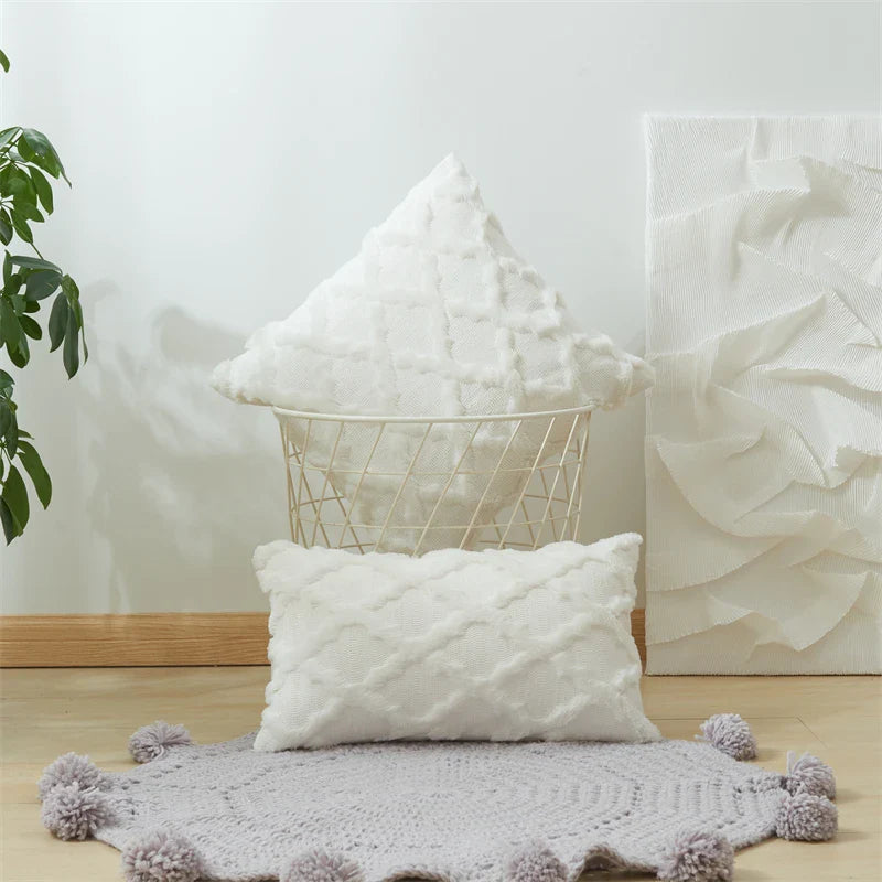 Axyaa Short Plush Pillow Cover Set for Stylish Home Décor