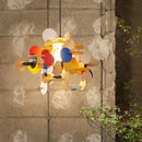 Axyaa Wooden Chandelier: Nordic Bau Pendant Lamp for Kids Room, Dining Room, Shop, or Coffee Decor