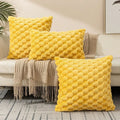 Geometric Gray Plush Pillow Covers for Couch Bed Sofa by Axyaa