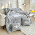 Axyaa Panda Flannel Cushion Quilt Pillow - Cute 2 in 1 Sofa Car Office Decor