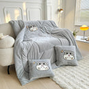 Axyaa Panda Flannel Cushion Quilt Pillow - Cute 2 in 1 Sofa Car Office Decor