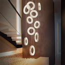Axyaa Crystal Chandelier Stair Pendant Lamp Living Room Interior Lighting