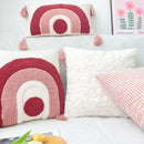 Axyaa Rainbow Tufted Tassel Cushion Cover, 45x45cm Home Decor Sofa Pillow
