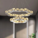 Axyaa Crystal Chandelier Stair Pendant Lamp Living Room Interior Lighting