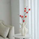 Axyaa Resin Floral Vase: Petal Shape Abstract Ornament for Home Decor