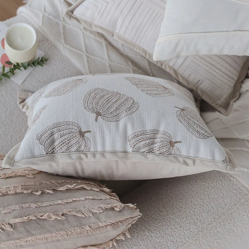 Jacquard Sofa Cushion Cover by Axyaa - Soft, Decorative, Zipper Closure