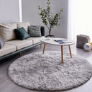 Axyaa Gray Fluffy Plush Carpet Round Rug for Living Room, Kids Bedroom, Nursery & Home Decor