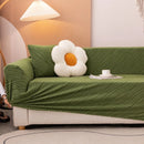Axyaa Jacquard Fleece Sofa Cover - Universal Stretch, Anti-Scratch, All Seasons