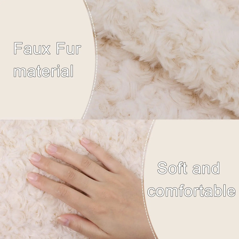 Axyaa Faux Fur Plush Cushion Covers Set - Ultra Soft Sofa Pillow Cases
