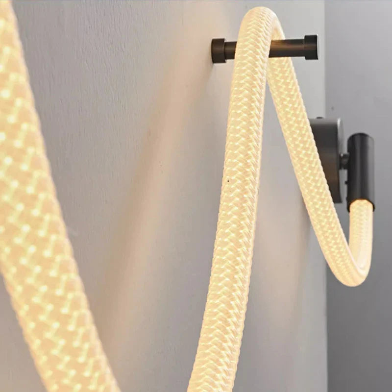 Axyaa Nordic Bedroom LED Neon Wall Lamp - 360 Degree Soft Silicone Woven Light